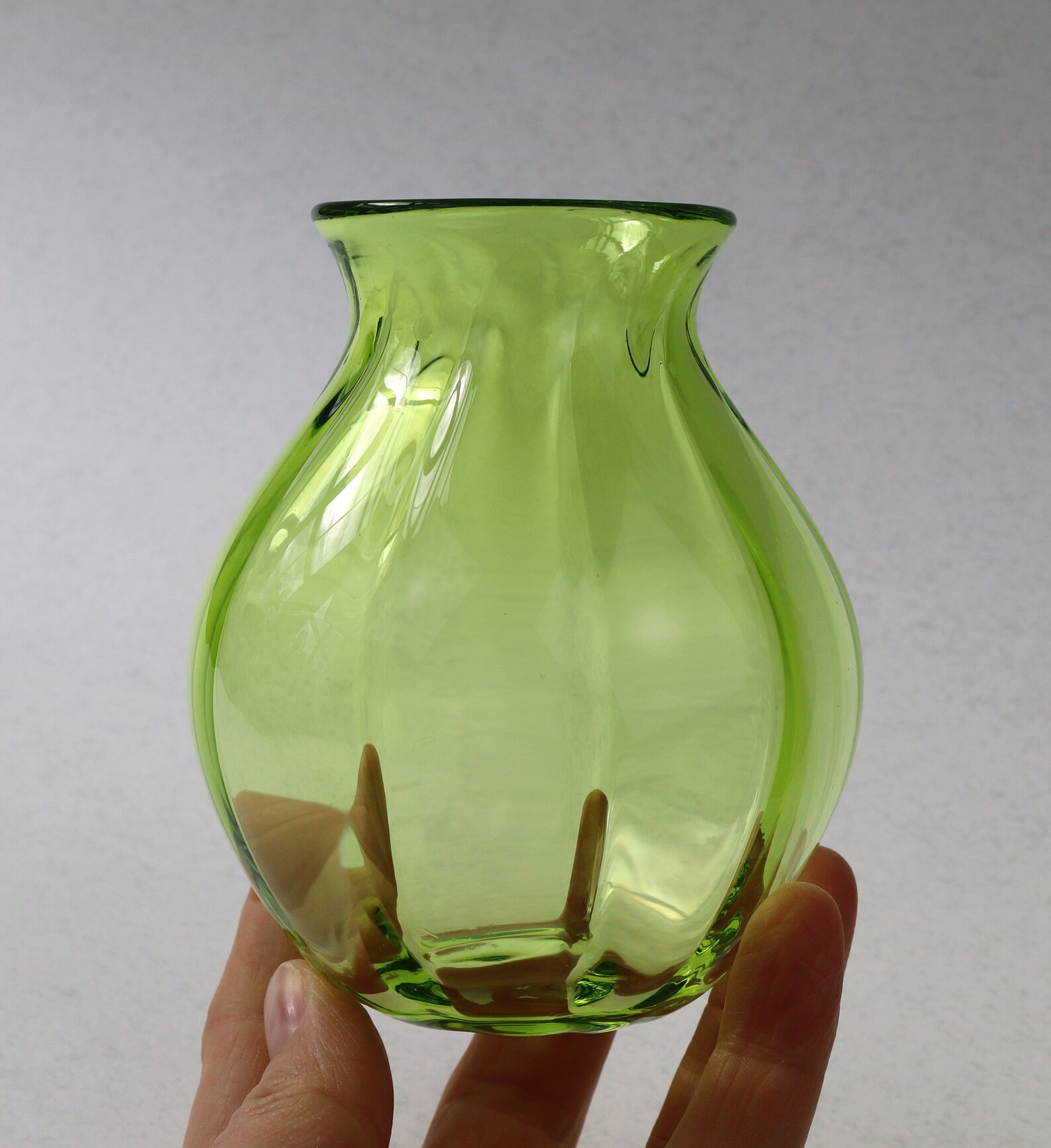 Small Lime Green Glass vase Spring Celebration Flower Vase Etsy