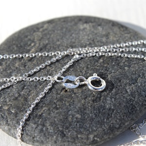 Sterling Silver Medium Trace Chain, Plain Solid Silver Chain, Pick you length, 40-42-45-50 cm