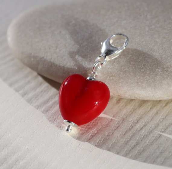 Glass Heart Beads For Bracelets Fused Heart Souvenirs Durable