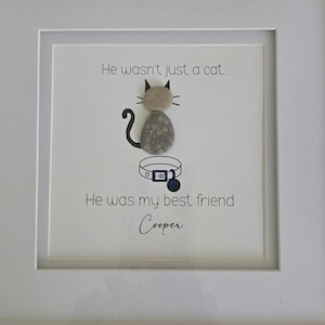 Handgefertigte Katze Gedenkkieselstein Kunst: Personalisiertes Haustier Verlust Sympathie Geschenk