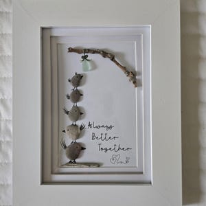 Sea Glass Family Art: &#39;Always Better Together&#39; Pebble Gift