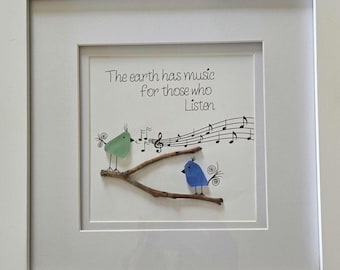 Soothing Sea Glass Art for Music Lovers - Let the Earth&#39;s Melody Captivate You. Music-inspired Sea glass art.