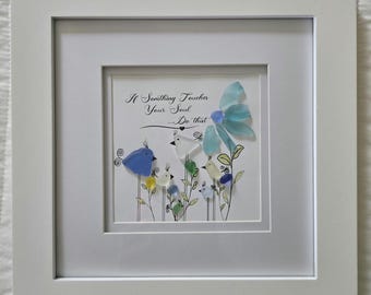 If Something touches your Soul... Do That. Sea Glass Art Gift for Friendship, Family, etc. Handmade Beach Glass Decor. Inspire the positive