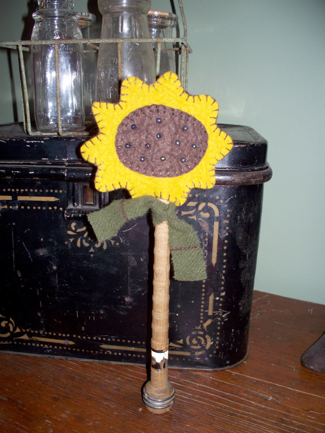 Sunflower Ribbon Spool Sunflower Folk Spool - Etsy