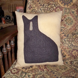 Prim Cat Silhouette Pillow