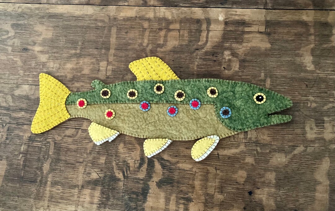 A Brown Trout Penny Rug - Etsy
