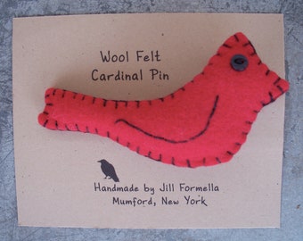 Wool Felt Cardinal Pin