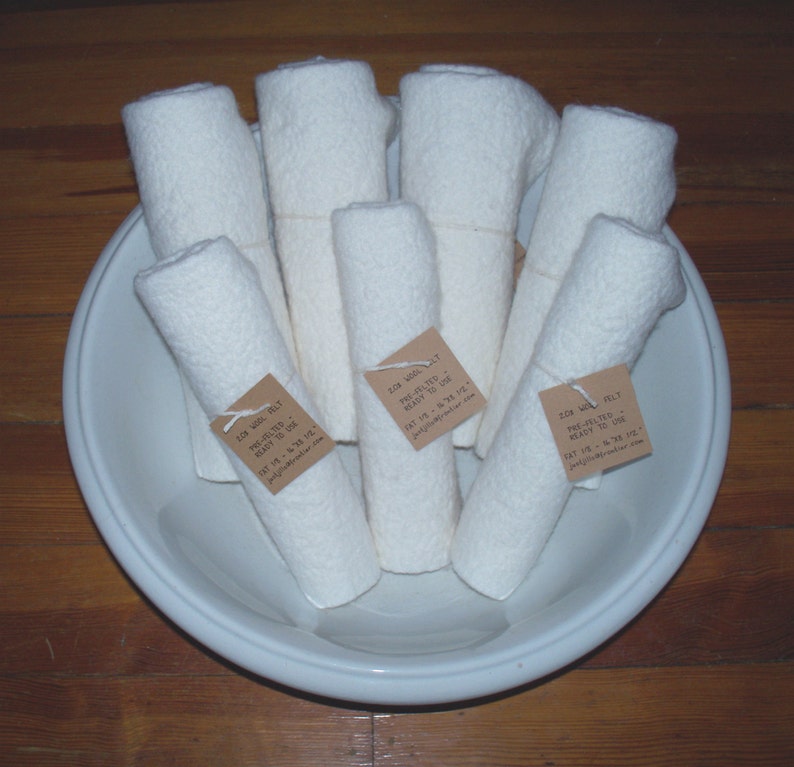 Fat 1/4 Wool Felt White Shades image 1