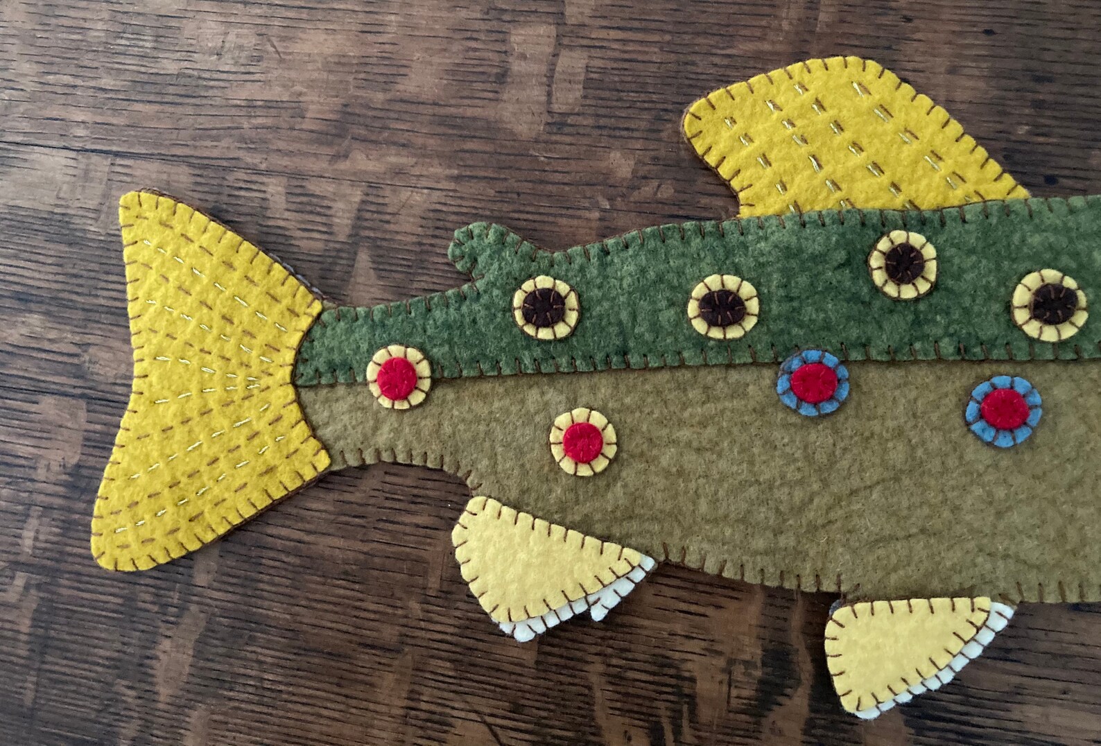 A Brown Trout Penny Rug - Etsy