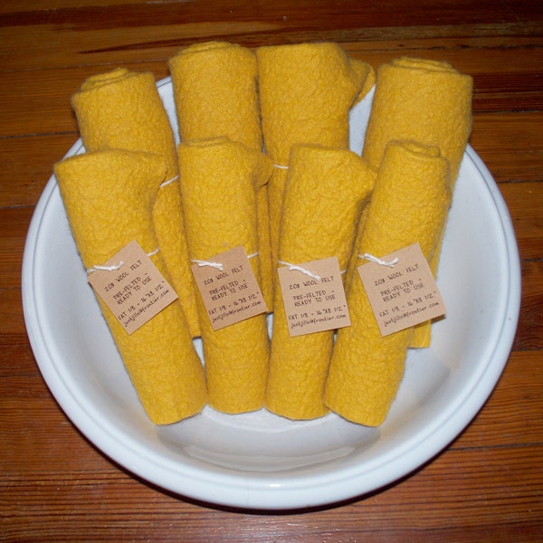 Fat 1/4 Wool Felt Yellow Shades