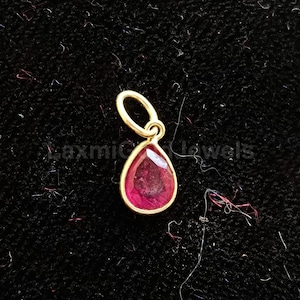 Natural Ruby Charm, 18k Solid Gold Charm, Handmade Gold Charm, AA Ruby Charm, Charm Pendant, July Birthstone, Charms Necklace, Gift For Love
