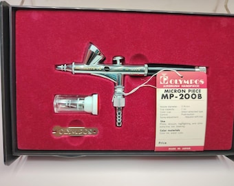 Pieza de mano para aerógrafo Olympos MP-200B Micron Pieza de 0,18 mm Boquilla Vintage NUEVA en caja
