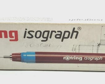 Estilógrafo técnico rOtring Isograph de 0,13 mm, nuevo en su caja original. Fabricado en Alemania Occidental.