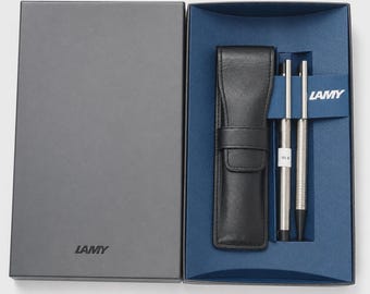 Vintage LAMY Logo Fountain & Ballpoint Pen Set, Stainless Steel B Nib NOS Boxed