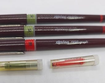 Juego de estilógrafos técnicos Rotring Rapidograph vintage, nuevos, sin usar, 0.18 0.30. Estilógrafos de dibujo, herramientas de arquitectura e ingeniería. Coleccionable. Alemania.