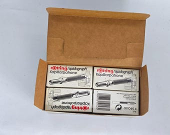 Cartucho Rotring Rapidograph Kapillarpatrone R590517 negro, raro, nuevo, fabricado en Alemania (3 unidades).
