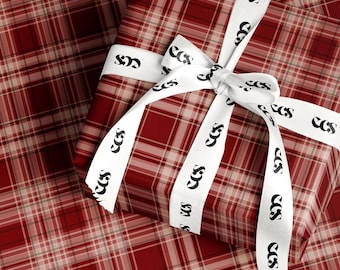 Rot Tartan kariertes Geschenkpapier, glänzend oder matt elegante Luxus-Weihnachtsgeschenkverpackung