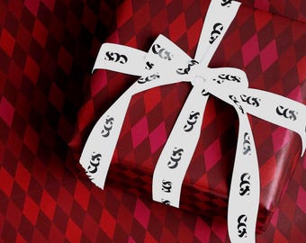 Luxury Argyle Wrapping Paper: Burgundy & Red Diamond Gift Wrap