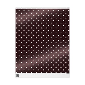 Brown Polka Dot Gift Wrapping Paper: Glossy or Matte Finish image 9