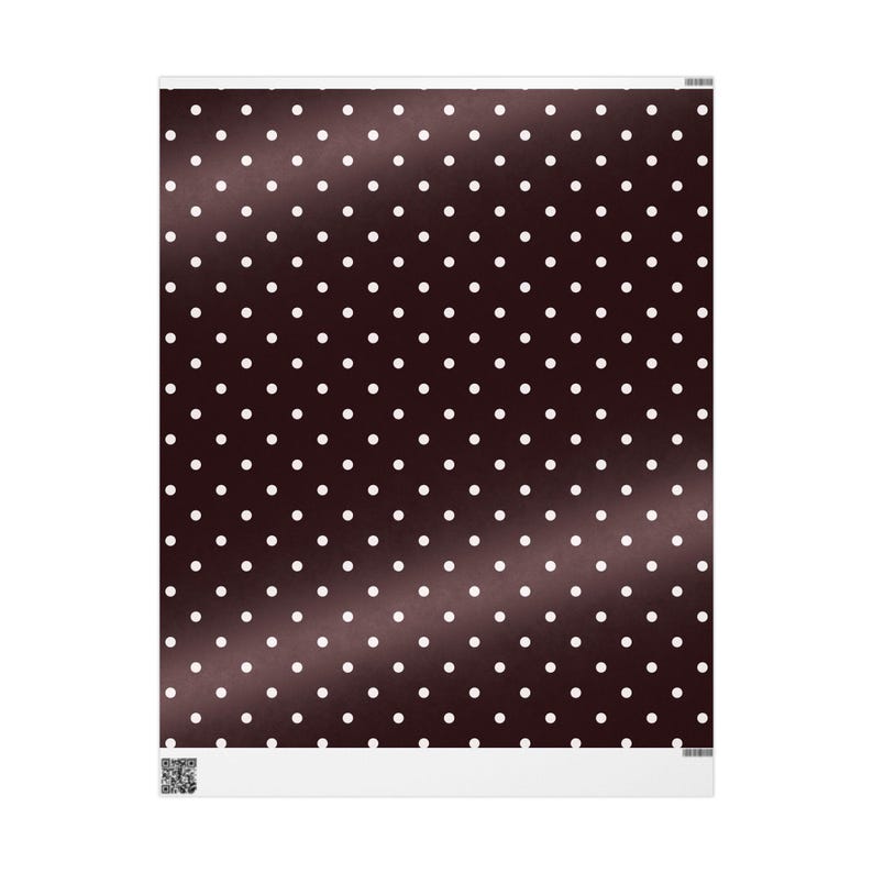 Brown Polka Dot Gift Wrapping Paper: Glossy or Matte Finish image 9