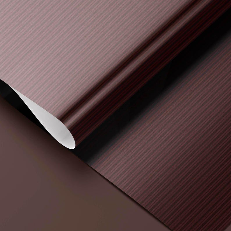 Dark brown vertical stripe wrapping paper in an elegant, classic design for year-round gifting.