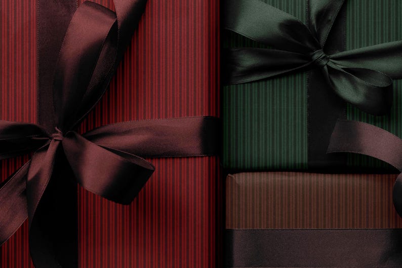 Brown striped wrapping paper design, versatile for seasonal and everyday gift wrapping.