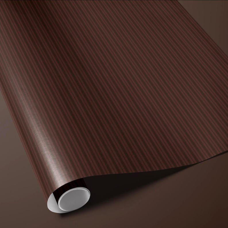 Classic brown stripe wrapping paper, printed on high-quality paper for polished gifts.
