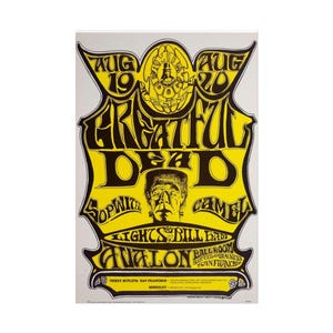 Vintage Grateful Dead Poster - Rolled Posters, Wall Art, Rock Band Concert Decor, Music Memorabilia, Retro Home Decoration