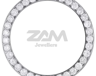 Synthetische Benutzerdefinierte Luxus Ersatz 36 mm DateJust Weiße Farbe Rundschnitt Moissanite Messing Material Bead Set Silber Uhr Lünette