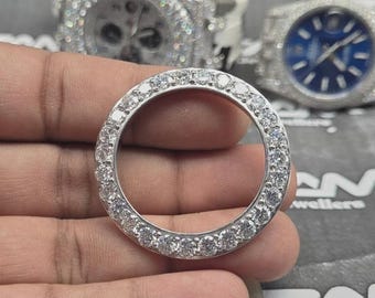 DateJust 41MM 126334 Model 3CT Round Moissanite Diamond D/VVS Clarity High Quality Luxury Watch Custom Stainless Steel Replacement Bezel