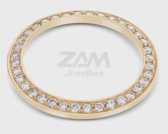 Gelbgold überzogen 31 MM Datejust Bead Set Messing Material Moissanite Kundenspezifische Ersatz Uhrenteil Luxus Zubehör Lünette