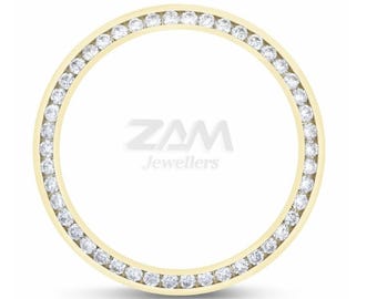 ZamZam Juwelier Erstellt Kanal Moissanite Lünette 1.4CT Für 31 MM Datejust Modell in Gelbgold Finish
