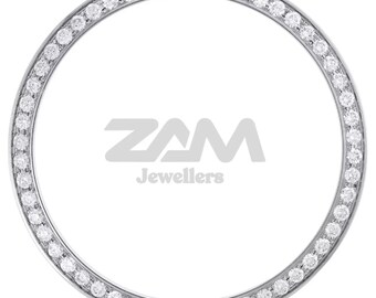 36 MM DateJust Messing Material Weiße Farbe VVS Klarheit Rundschnitt Moissanite Luxus Ersatz Silber Uhr Lünette