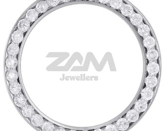 41 mm Weiß Runde Moissanit Perlen Set VVS Klarheit Silber Messing Material Luxus Ersatz DateJust Modell Uhr Lünette by ZamZamJewelleryArt
