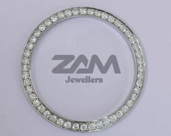 41 MM Lünette 218239 Custom Für Tag Datum II Uhr Silber Ton Moissanite D / VVS