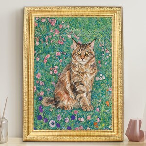 Personalized Pet Memorial Art, Custom Cat Portrait with Name and Quote, Framed Remembrance Wall Picture