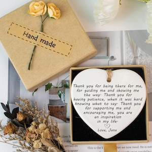 Thank You Keepsake, Personalized Thank You Gift, Gift to Say Thank You, Ceramic Keepsake, Thank You Ceramic Heart, Teacher Leaving Gift