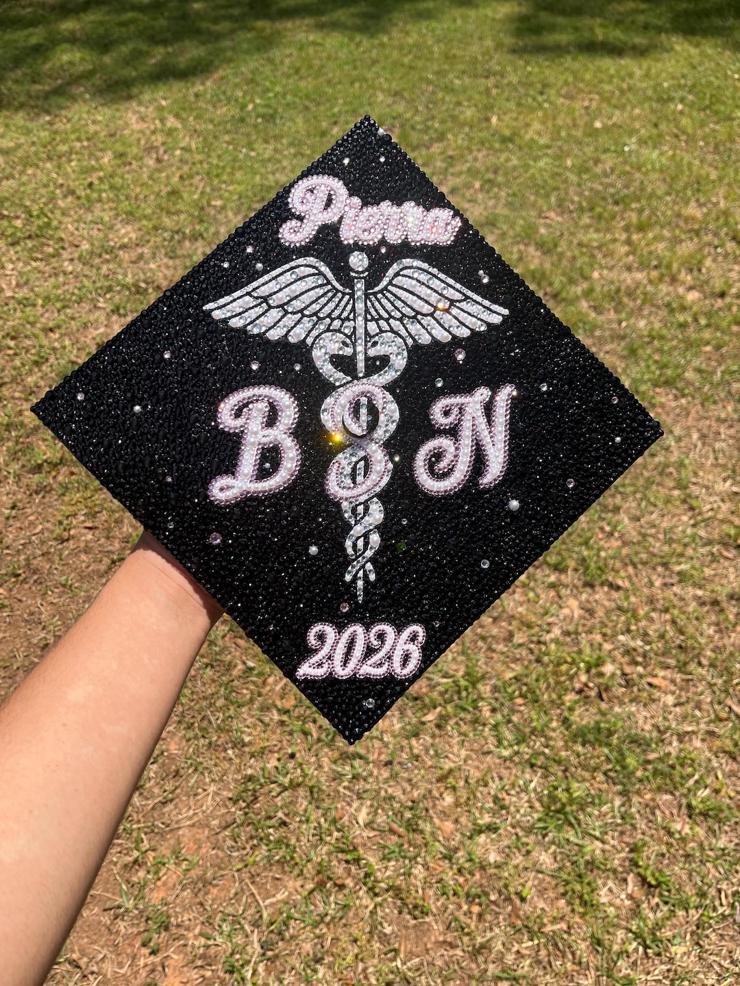 CUSTOM Rhinestone Graduation Cap - Etsy