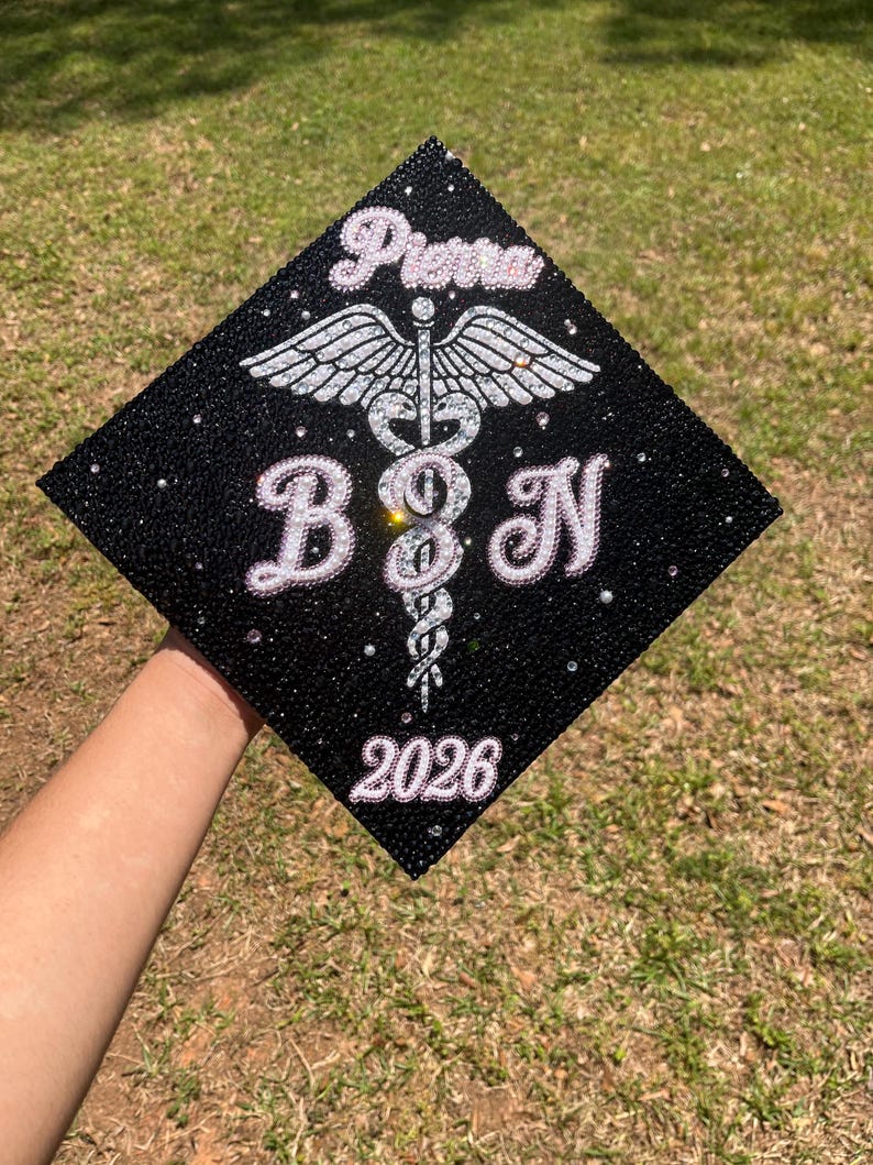 CUSTOM Rhinestone Graduation Cap - Etsy