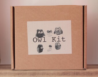 Needle felt teeny owl kit