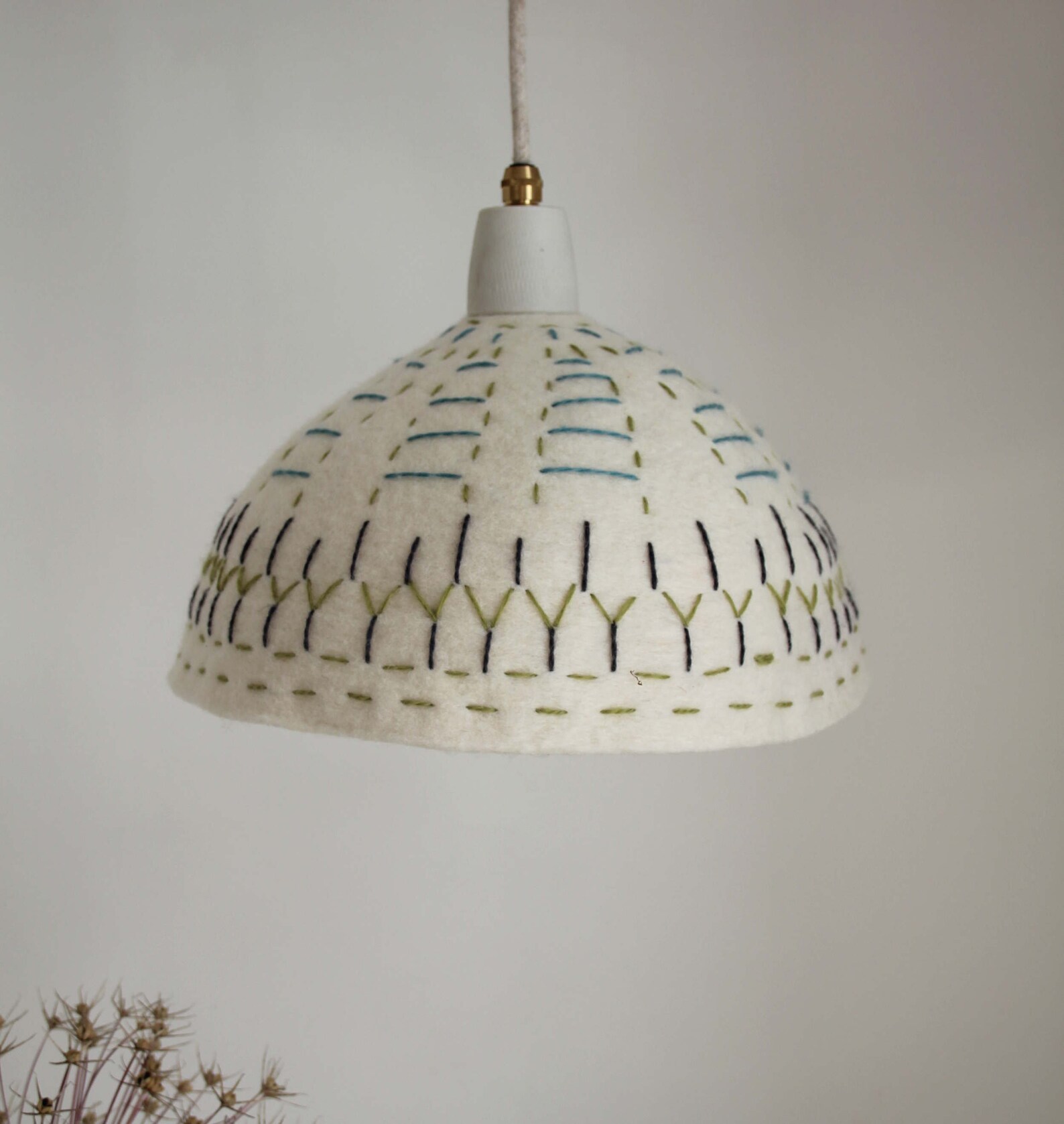 Felt lampshade with stitched detail Etsy