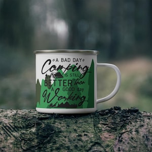 Emaille Camping Becher - Rustikale Camping Emaille Tasse, Outdoor Abenteuer Becher, Wildnis Lagerfeuer Tasse, Metall Camping Kaffeetasse, Retro Camping