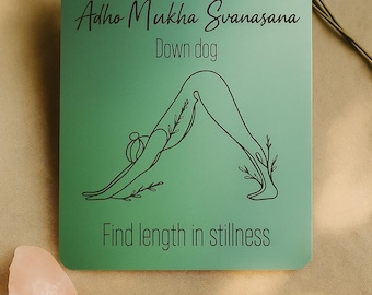 Yoga Pose Flashcards Printable | Sanskrit/English Names + Affirmations | Yoga Teacher Tools & Mindfulness Cards