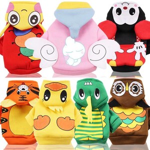 Cute Animal Costume Hoodie for Pets – Soft Cartoon Dog & Cat Clothes – Winter Pet Outfit
