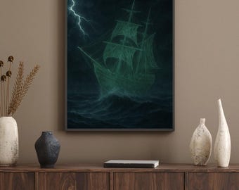 Impresión artística / Descarga digital de Barco fantasma en la tormenta