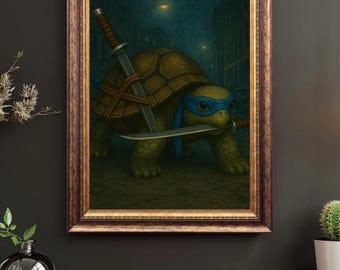 Vigilancia de Medianoche – Guerrero Tortuga Katana / Impresión de Arte Digital (Descarga Digital)