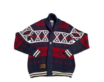 Y2K Vintage LRG Mens Size M Nordic Chunky Grandpa Hertiage Preppy Cardigan