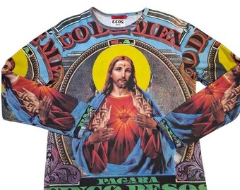 Y2k Vintage Cowboy & Angel's Mens size Medium Light of the World Jesus Shirt