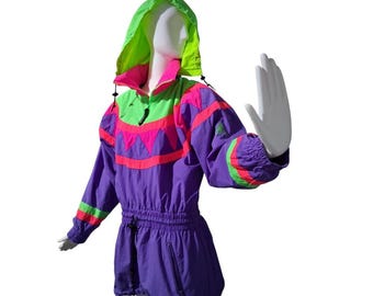Vintage Cima Ski Wear Womens size 10 Dopamine 80s Colour Block Ski Jacket Resort