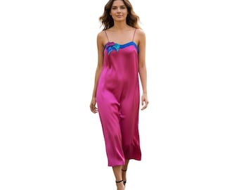 Vintage Vanity Fair Satin Silky Womens Romantic size Small Night Gown Slip Dress